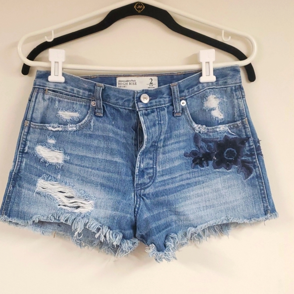 Abercrombie & Fitch high rise jean shorts